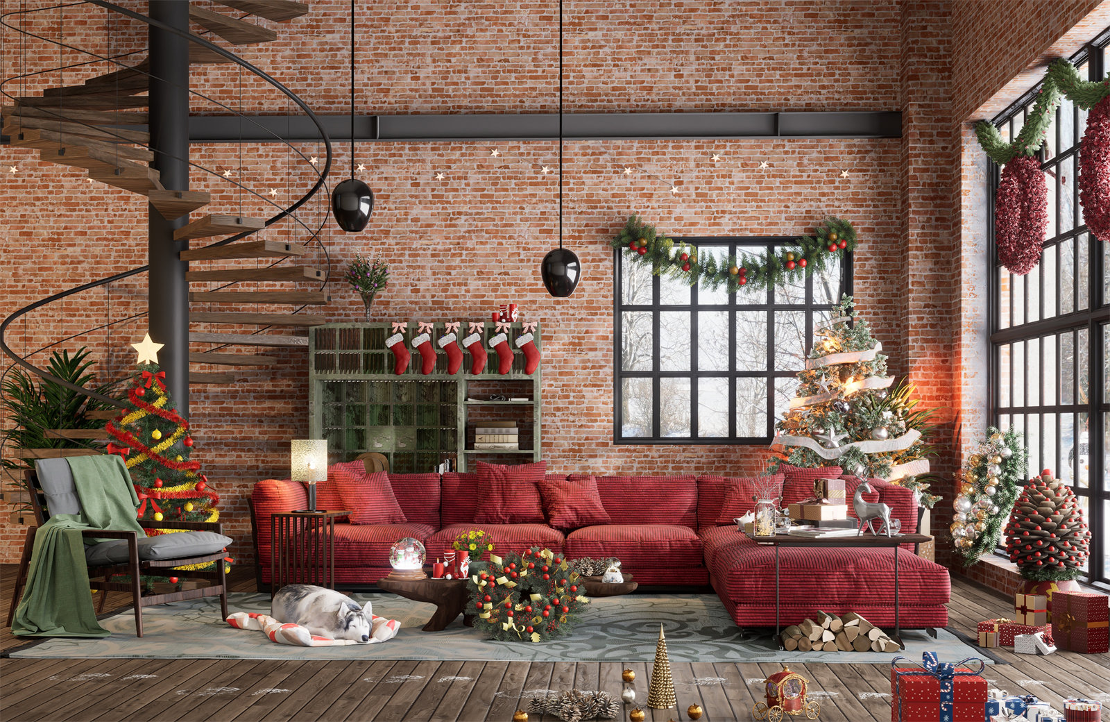 Christmas Industrial Type Living_01